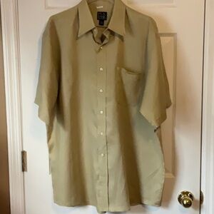 JOS A Bank Traveler Collection Men 100% Linen Short Sleeves Button Down Size XL